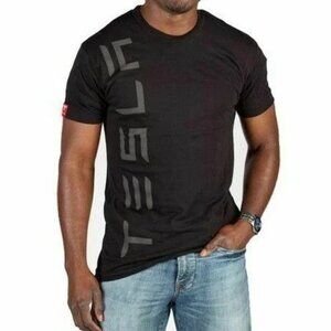 TESLA - Authentic TESLA Racing Stripe Black T-shirt Small NWT